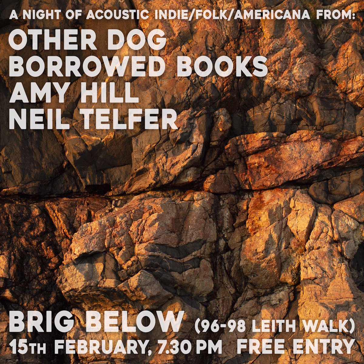 OtherDogMusic's tweet photo. We're putting on a wee night of music at @BelowBrig to keep warm this winter. The ace Neil Telfer, the brilliant Amy Hill, a special acoustic set from old pals @BooksBorrowed, and we'll be playing too. 15th February. Come along! https://t.co/CFCGyYSa7m