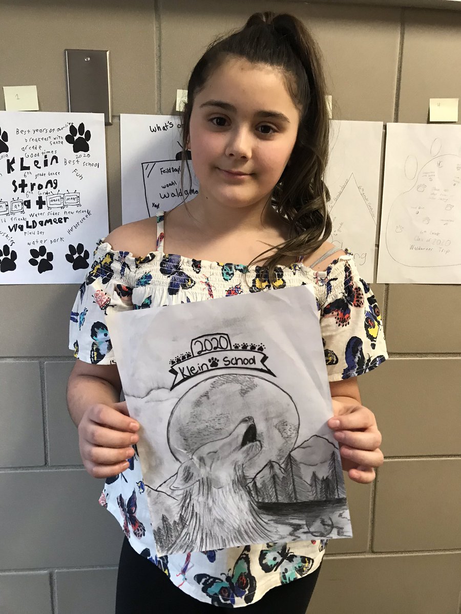 KleinStudents's tweet photo. Congrats Mariah!  You won the 6th grade T-shirt design!  AMAZING! https://t.co/2GNcKBw9Oj