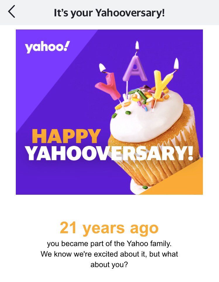 kdudey's tweet photo. My Yahoo account is old enough to drink in the US https://t.co/6IKwdYiPaI