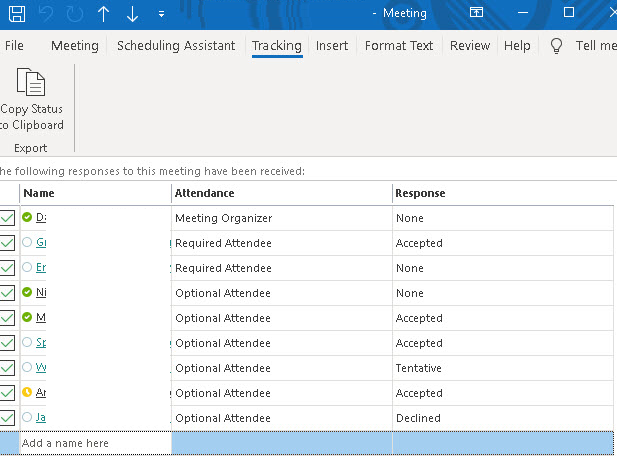 juanda2's tweet photo. @Outlook any chance of making these columns sortable? Would help us a lot to quickly see the spread of who has accepted/tentative/declined a meeting invitation. Thanks in advance! https://t.co/9ijnKJe3Xz