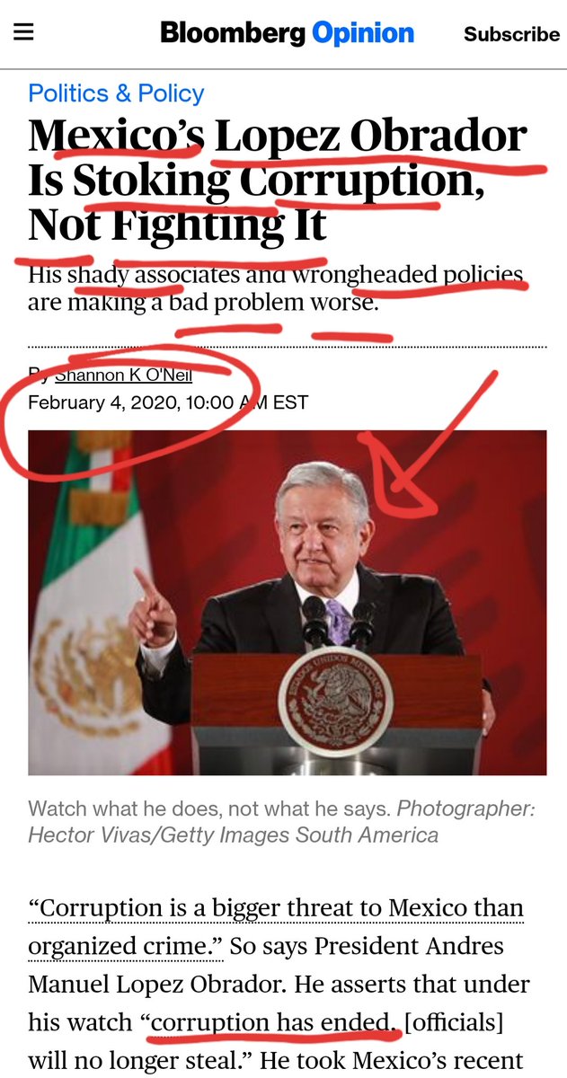 ChairosY's tweet photo. "López Obrador está AVIVANDO la CORRUPCIÓN, NO la está combatiendo!"
"Sus OSCUROS personajes y sus políticas ERRÓNEAS, están convirtiendo un mal problema en algo PEOR!".
Y no lo digo nada más yo, lo dice, textualmente, Bloomberg!
Así es cómo ven al presidentito.
Vamos requetebién https://t.co/zBufGevdsU