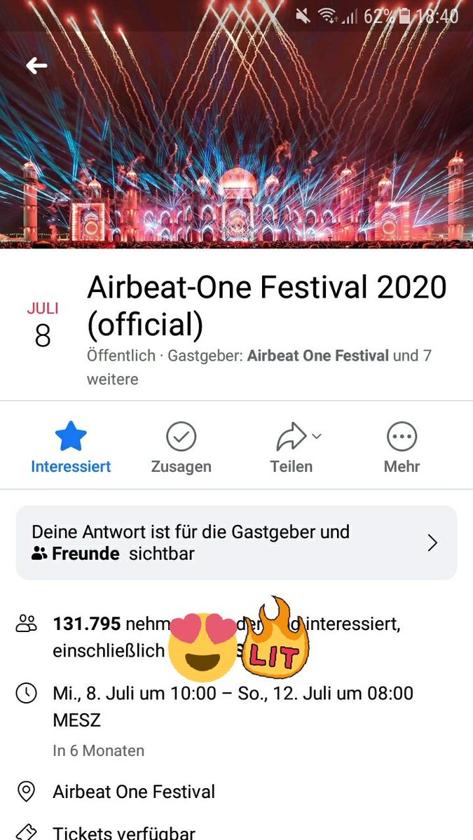 Luki101103's tweet photo. This year it's time for my first Festival!😍 

Airbeat One 2020 for all 3 Days!😊😍🎉 So excited!

                 #Airbeatone https://t.co/yU8xUMMF73