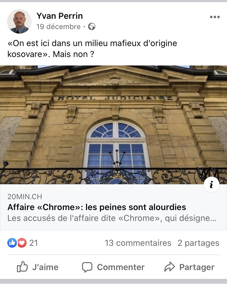 VaudL's tweet photo. La xénophobie, totalement impunie et étalée à la vue de tous d’@yvan_perrin ça vous semble normal? @Lematinch @letemps @RadioTeleSuisse Il y a une forme d’antagonisme chez les médias; prônant la lutte contre le racisme d’un côté et n’en dénonçant pas les protagonistes de l’autre. https://t.co/zG3MEJByL7