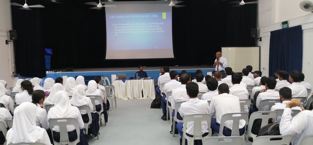 Awareness program on Shipping Industry and Careers in international shipping industry at <a href="/CHSE_HighSchool/">CHSE</a> on 04.02.2020
We thank the Principal and staff of CHSE for the cooperation and support rendered. <a href="/TransportMV/">MV.Transport</a> <a href="/aishath_nahula/">Aishath Nahula</a> <a href="/MoHEmv/">Min. of Higher Edu, Labour and Skills Development</a> <a href="/DrChubby/">Ibrahim Hassan, PhD</a>