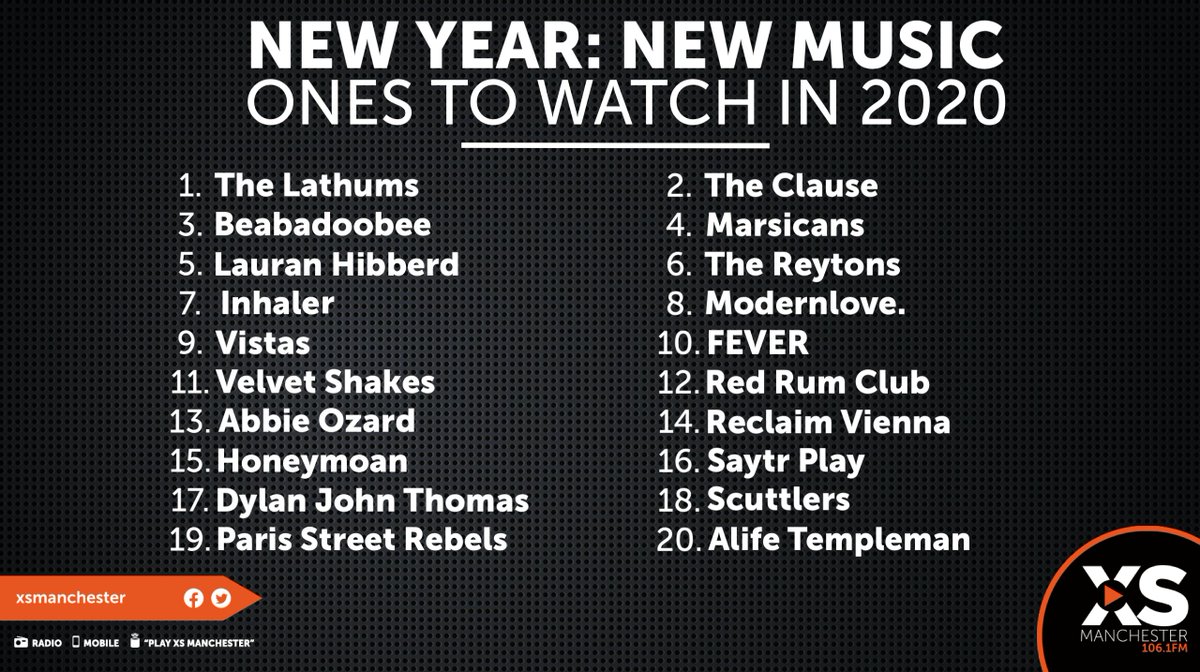 Mr_Jimbob's tweet photo. Last month on the @XSManchestser evening show I put to gather a #OnesToWatch2020 list.

20 bands/artists that you need to keep an ear on over the next 12 months.

#ICYMI here's the list in full... and some choice cuts to check out too! https://t.co/eGsdMAlgEv