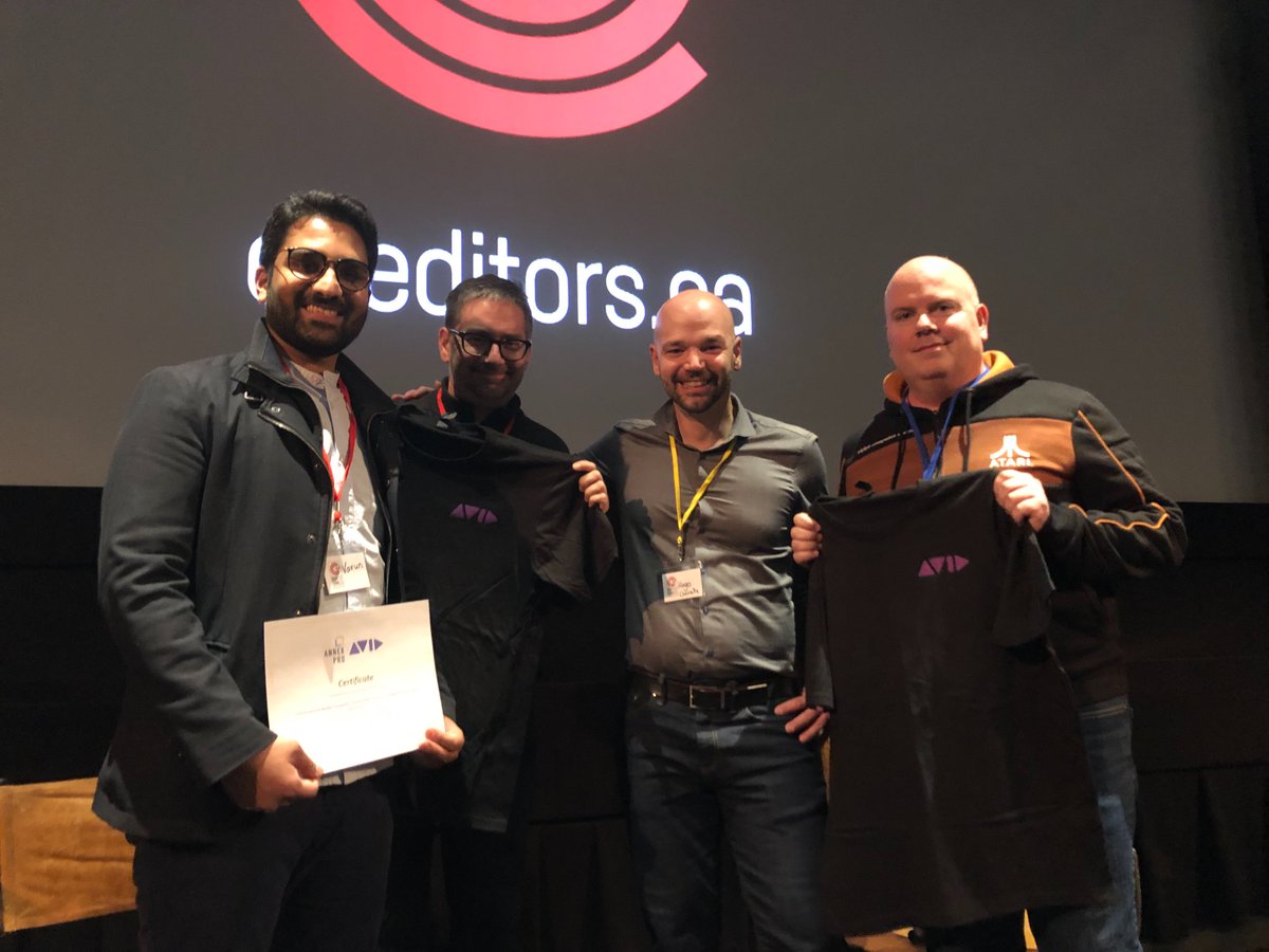 AnnexPro's tweet photo. @CCE_editors #EditCon #Toronto 2020 edition was a hit! It was a pleasure to co-sponsor with @Avid "Behind the Cut/Les coulisses du montage". Congrats to the prize winners, presented by Hugo Chevrette, Senior Acct Mngr for Eastern Canada https://t.co/282CHgiIU0
