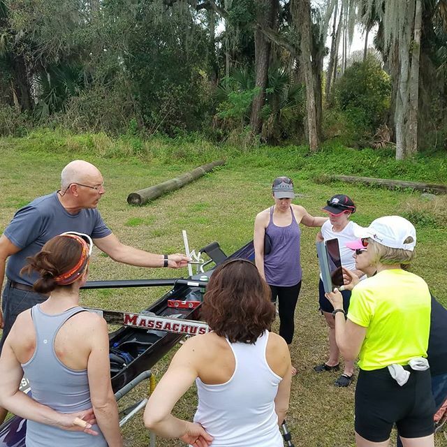 Jim Dietz never stops teaching! Now the famous rigging discussion with show and tell! #messingaboutinboats #lifeisgood #exploreflorida #gooutside #getinaboat #this_dosent_suck #rowing #coachlife #coachingtips #coachingeducation #learningeveryday #showandtell