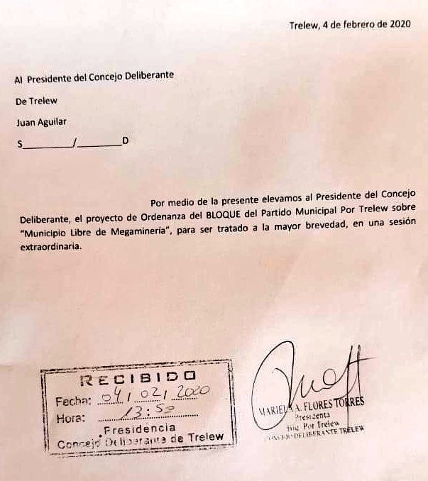 aleseputrelew's tweet photo. #Trelew #NoEsNo @partidoxtw presentó proyecto de ordenanza para declarar a #Trelew "Municipio libre de megaminería".
👉 Se solicita tratamiento en sesión extraordinaria. https://t.co/fFD92RiDAl