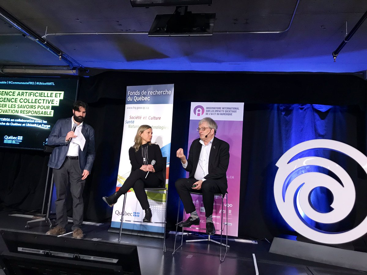 CGFeuillet's tweet photo. En conclusion du colloque de l’@ObservatoireIA sur l’#IA @UbisoftMTL @LaForge_AI @SciChefQC souligne la nécessité d’une approche collective et #intersectorielle pour réussir la #transformation #numérique de la #société
👉 #culture #recherche #sciences #données #gouvernance https://t.co/8kvGJ0KLrp