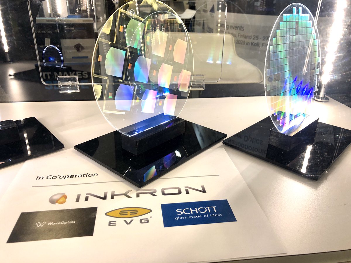 PhotonicsFin's tweet photo. Happy to announce that Finland Pavilion #5279 company #Inkron is boosting up their 1,9 RI imprintable coatings with Global #AR leaders @waveguide_io @EVGroup and @SCHOTTOptics #photonicswest 2020 https://t.co/jG40Q0Goof