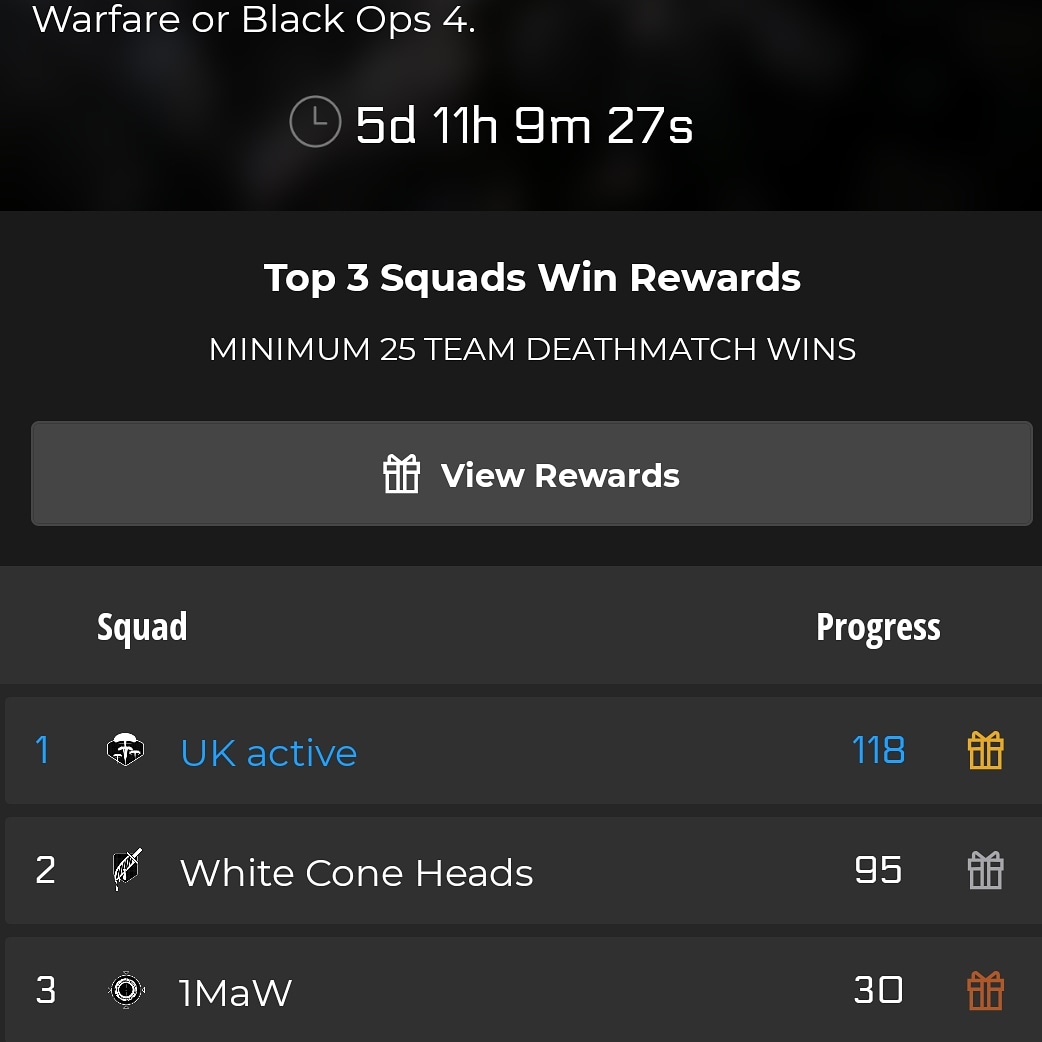 2002Tjh's tweet photo. 23 wins ahead. Check us out on Instagram facebook and call of duty companion app. #CallofDuty #modenwarfare #BlackOps4 #PS4 #Xbox https://t.co/EdrFH6i2FB