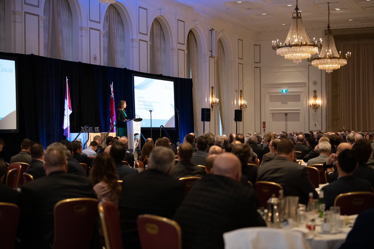 C_Mulroney's tweet photo. Today I was honoured to join @ONRoadBuilders at their AGM to speak on our governments commitment to #GettingOntarioMoving. I was pleased to deliver the Paver & Concrete Contract of the Year awards, and to announce our governments funding for the expansion of Highways 3 and 17! https://t.co/BCbyWAMPUD
