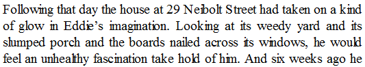 eddie develops a weird fixation on his encounter with the hobo leper. later in this chapter he starts imagining himself As the hobo leper