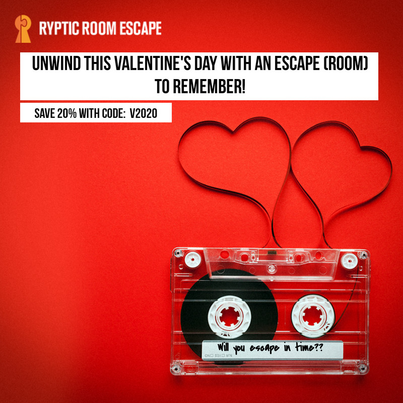 😍 Save 20% this Valentine's Day at Ryptic Room Escape with code: V2020 😍 ryptic.com