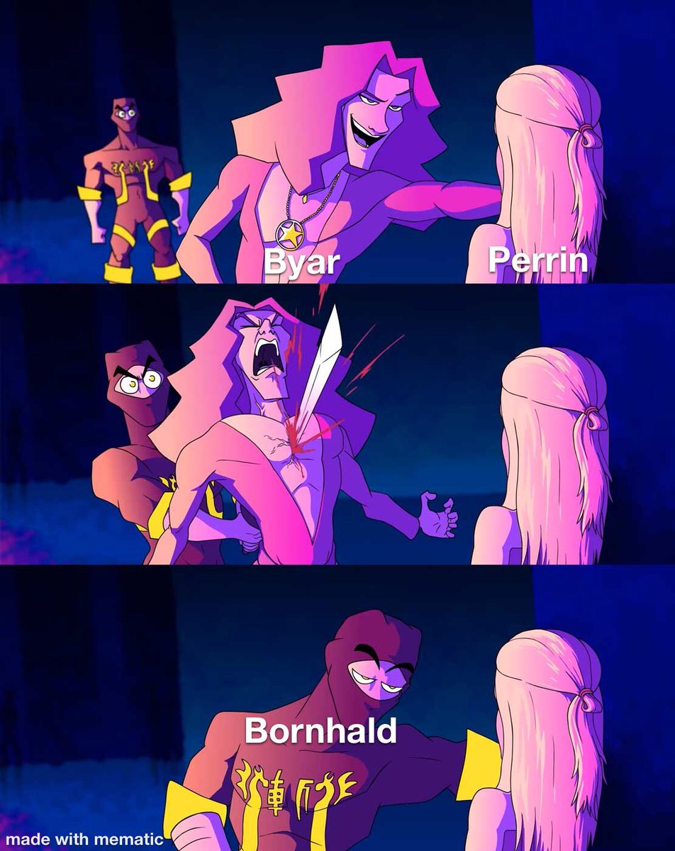 ChildBornhald's tweet photo. #TwitterOfTime the Darkfriend who sent this descipable #MemesofTime to me will not be named...because he has been decapitated #AMoLFallacy #ItWasOnlyAFleshWound @ChildByar https://t.co/wQanlTRudU