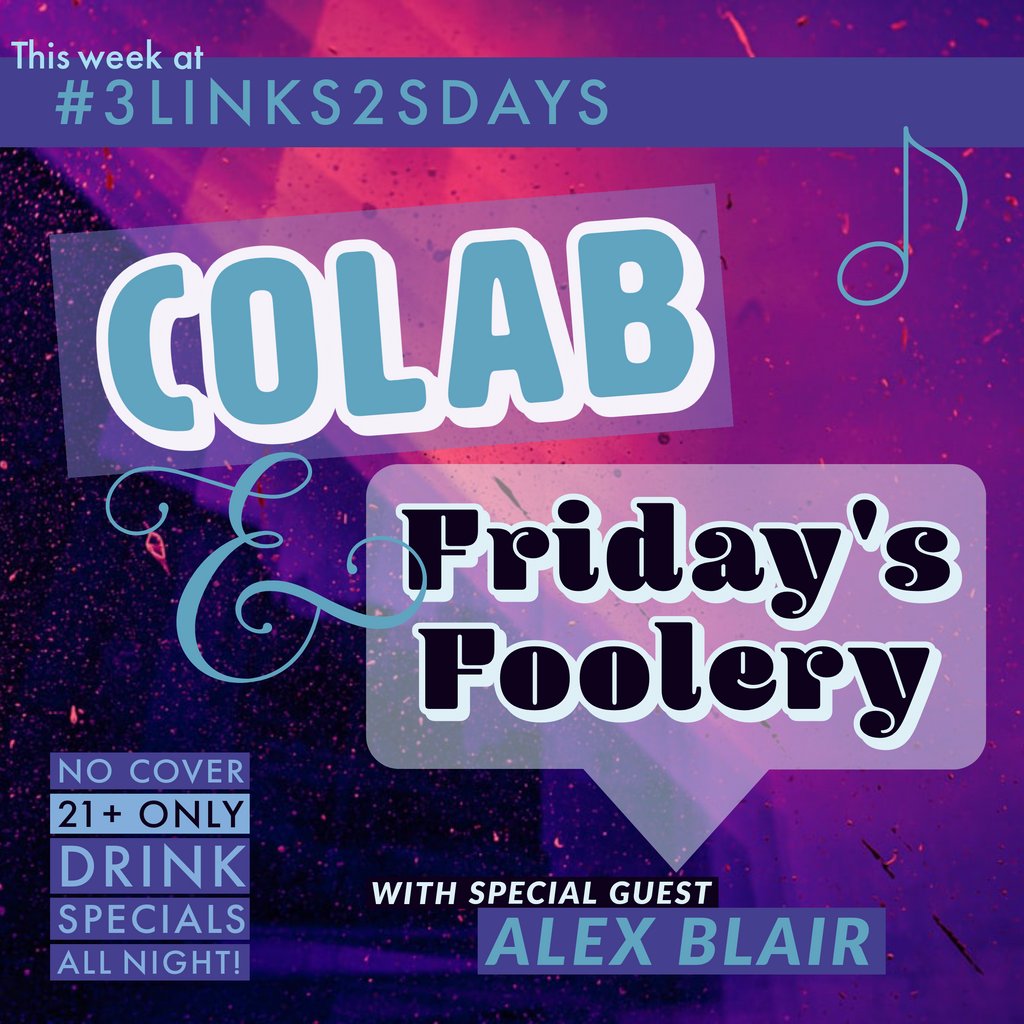 🎵NO COVER tonight and every Tuesday night for CoLab and Friday's Foolery! Drink specials all night lonngggg 21+ 🎵 #Colab #fridaysfoolery #dallas #dallascreatives #dfw #thingstodoindallas
#3links2sdays #threelinks