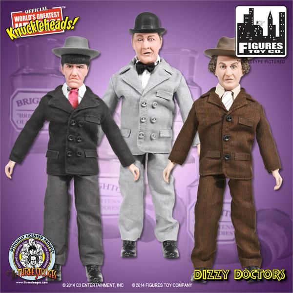 FiguresToyCo's tweet photo. They're three of the best salesmen that ever sailed! This #ThreeStooges retro figure set was inspired by one of their most unforgettable films, #DizzyDoctors! #3Stooges #ftctoys #MeTV @thethreestooges @MeTV @MegoMuseum @WeAreSecondU https://t.co/YdIiG4XZID https://t.co/vV0WzVeASr