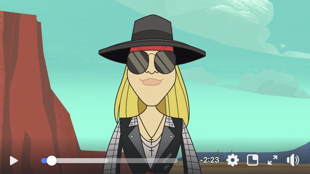 There's a video about the making of the Axl Rose episode of New Looney Tunes and some board panels I drew show up
We didn't have a complete design for Axl when I boarded the episode so he looks different in the animatic XD