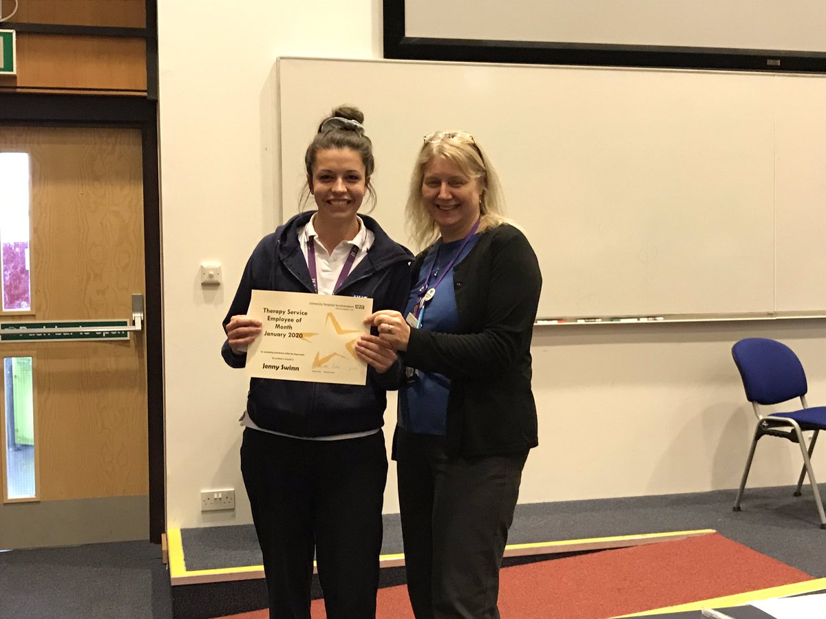 WarrenCorbett13's tweet photo. This months selection of fabulous therapists being recognised for going above and beyond the call of duty! 👏👏 @UHS_Therapy @JennySwinn https://t.co/50J9b0BFHl