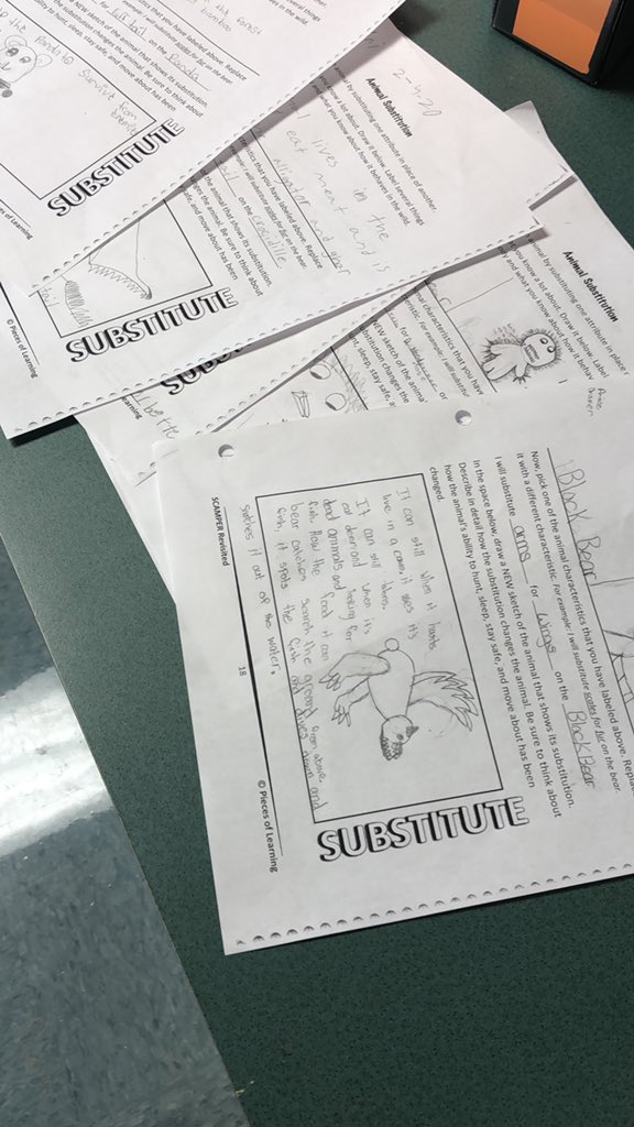 dgticola's tweet image. We had some very creative substitution ideas today for SCAMPER  #goals #thinkitout #getcreative #fourthgrade #hsvgate @dmm83jag @Graham_Wendy @HSVk12 @ALSDEdotEDU @alabamagifted