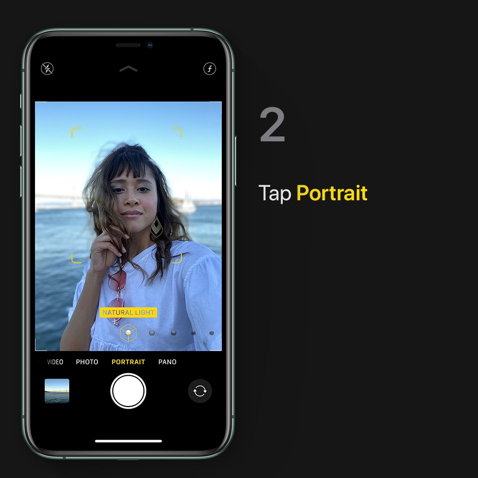 Step 2: Tap Portrait to change modes.