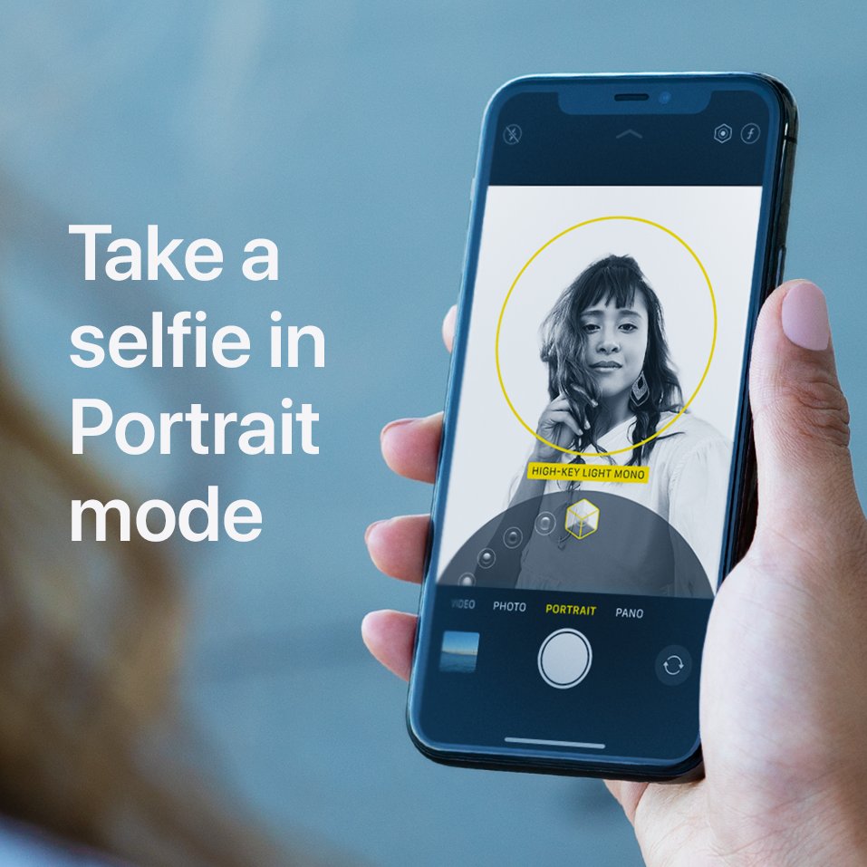 Take a selfie in Portrait mode