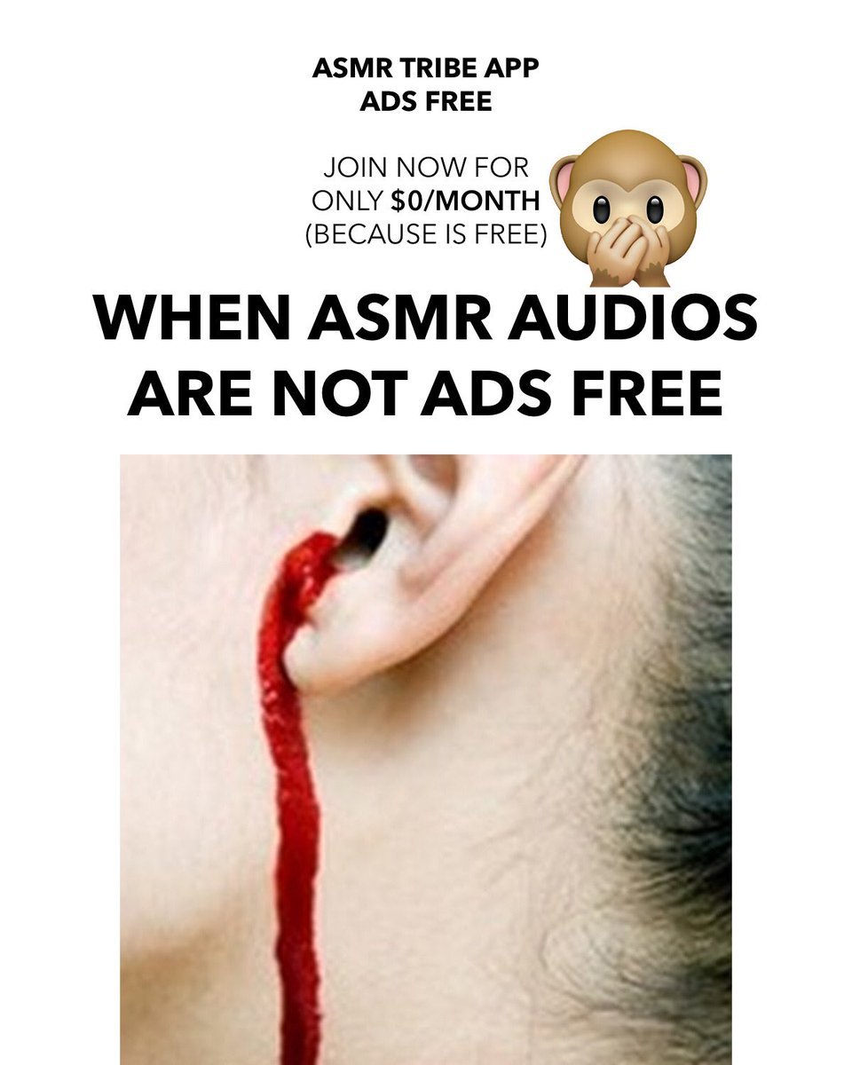 asmr_tribe's tweet photo. Avoid ear damage (seriously). 
⬅️
Enjoy ads free asmr audios (no cost) in the ASMR tribe app

Go to Main Menu > Tribe > Audios https://t.co/jKq3IrhL9J https://t.co/uTxUmBphNu