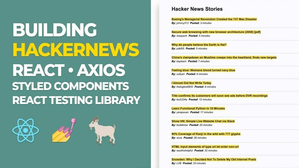 javascript_devv's tweet image. Building HackerNews Api, React, React Testing Library, Axios &amp;amp; Memo

☞ bit.ly/33dfDJh

#reactjs #javascript