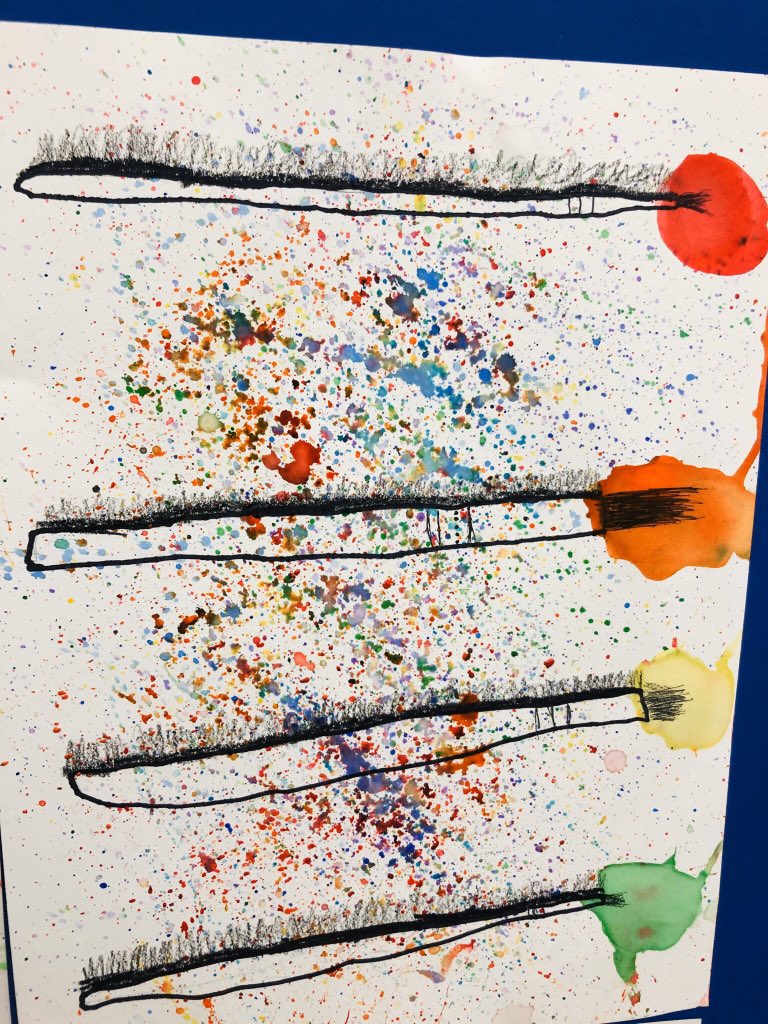 jim_les4's tweet photo. Still life paint brush artwork by second grade! We had a lot of fun creating these. #BlueBonneLions #Lockhartisd #BbeMasterBuilders #LoveMyLisd https://t.co/CwwvmOnd6N