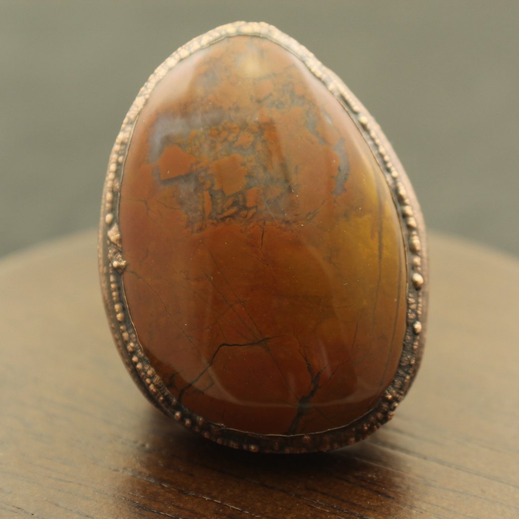 AlchemyCopper's tweet image. ESCALANTE - Jasper-Agate and Copper Statement Ring - Signature Series - Hand Collected Agate - Custom Cut Cabochon - Size 9 - SR2002 etsy.me/2Ru8CAS #jewelry #ring #copper #statementring #etsysale #copperelectroformed #ValentinesDayGifts #smallbusiness  #SmallBiz