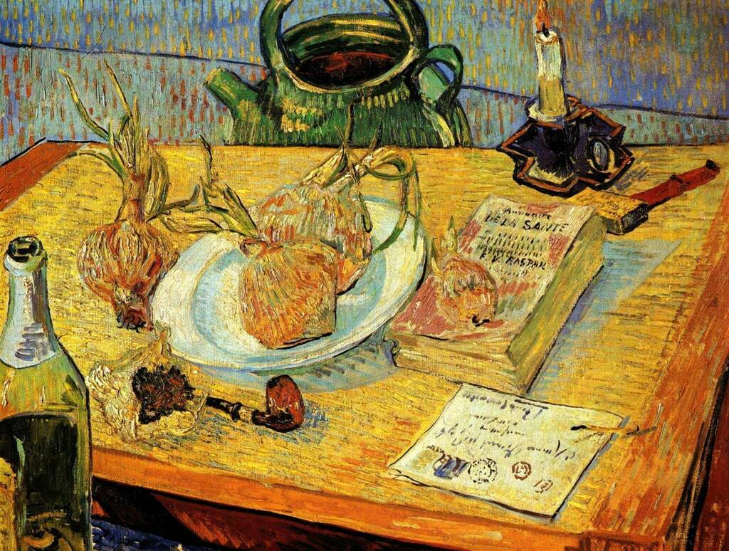 vangoghdailygallery:

  Still Life Drawing Board, Pipe, Onions and Sealing-Wax