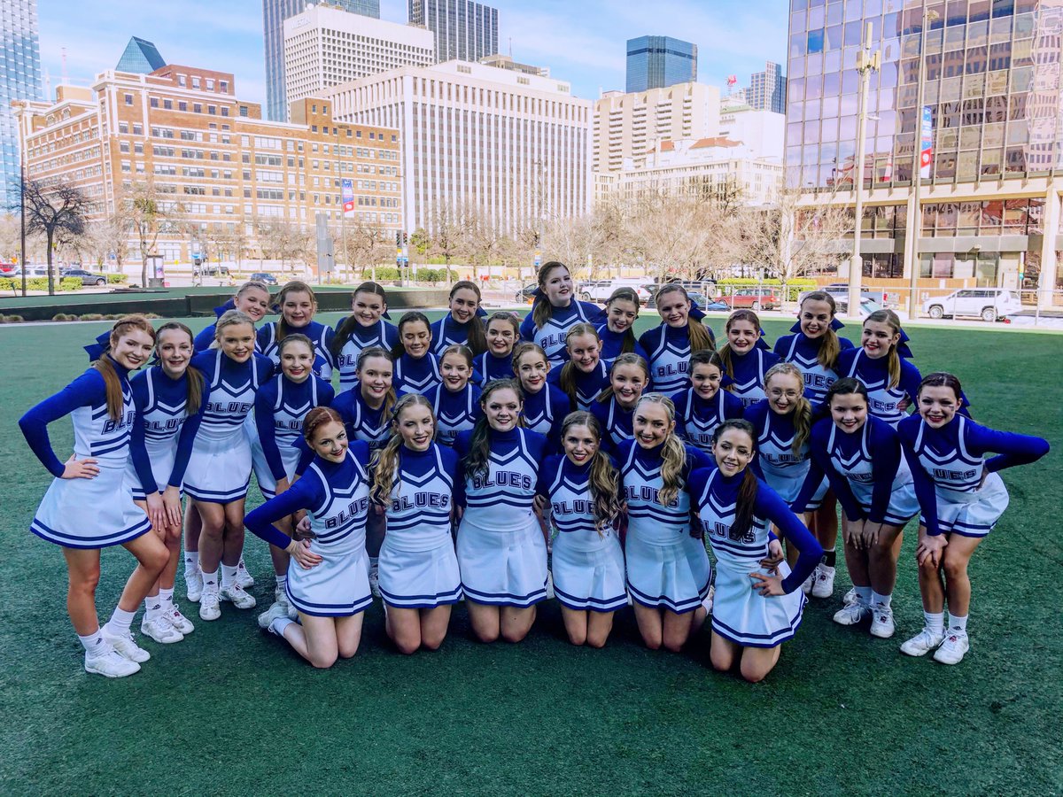WRHSCheer's tweet photo. We are SO PROUD to have made school history this last weekend! Not only by competing for the first time ever at the national level.. but for taking home 3rd in large game performance &amp; 10th in large Varsity game day! 💙 #ruralindallas #goblues #NCAnationals https://t.co/bjec2Yen12