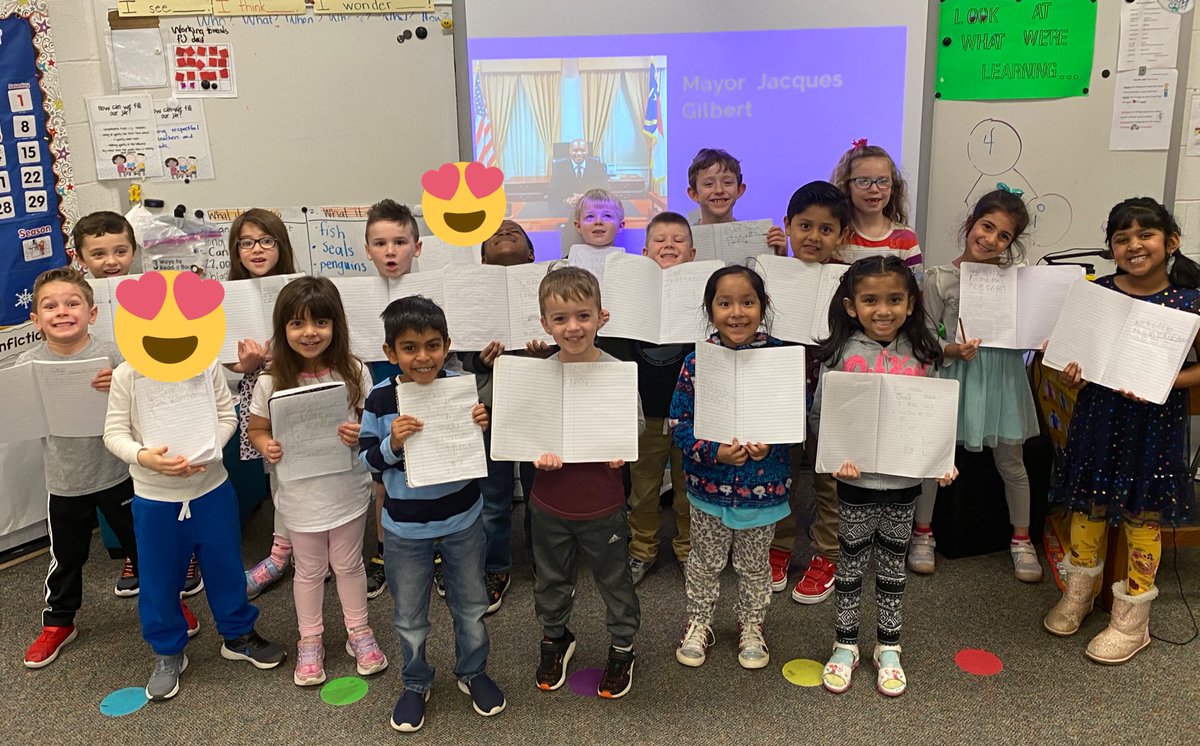 We started Black History Month by learning and writing about our very own Apex hero  <a href="/MayorJacques/">MayorJacquesGilbert</a>! #PeakProud #BlackHistoryMonth #ApexHero #OurMayor #KindersCan #Classof2032 <a href="/SalemElementary/">Salem Elementary</a>