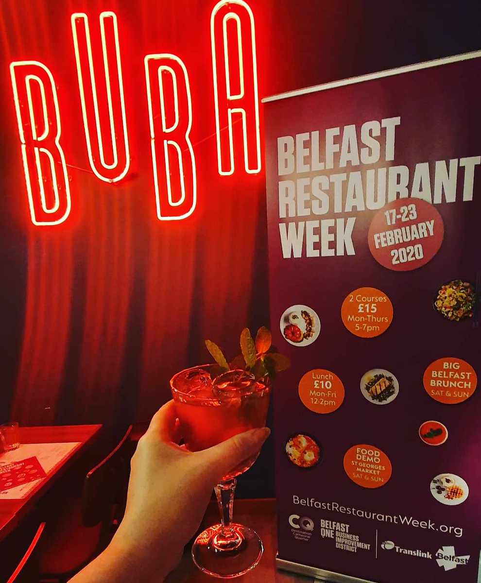 edooris's tweet photo. Cocktails and delicious food on a Tuesday could only mean one thing yes it's the launch of @BelfastRW20!! One of my favourite times of the year! Running from the 17-23 Feb with Big Belfast Brunches, £10 lunches, 2 courses for £15, cooking demos and lots more! #blogpostcomingsoon https://t.co/R3aGJ2PQTf
