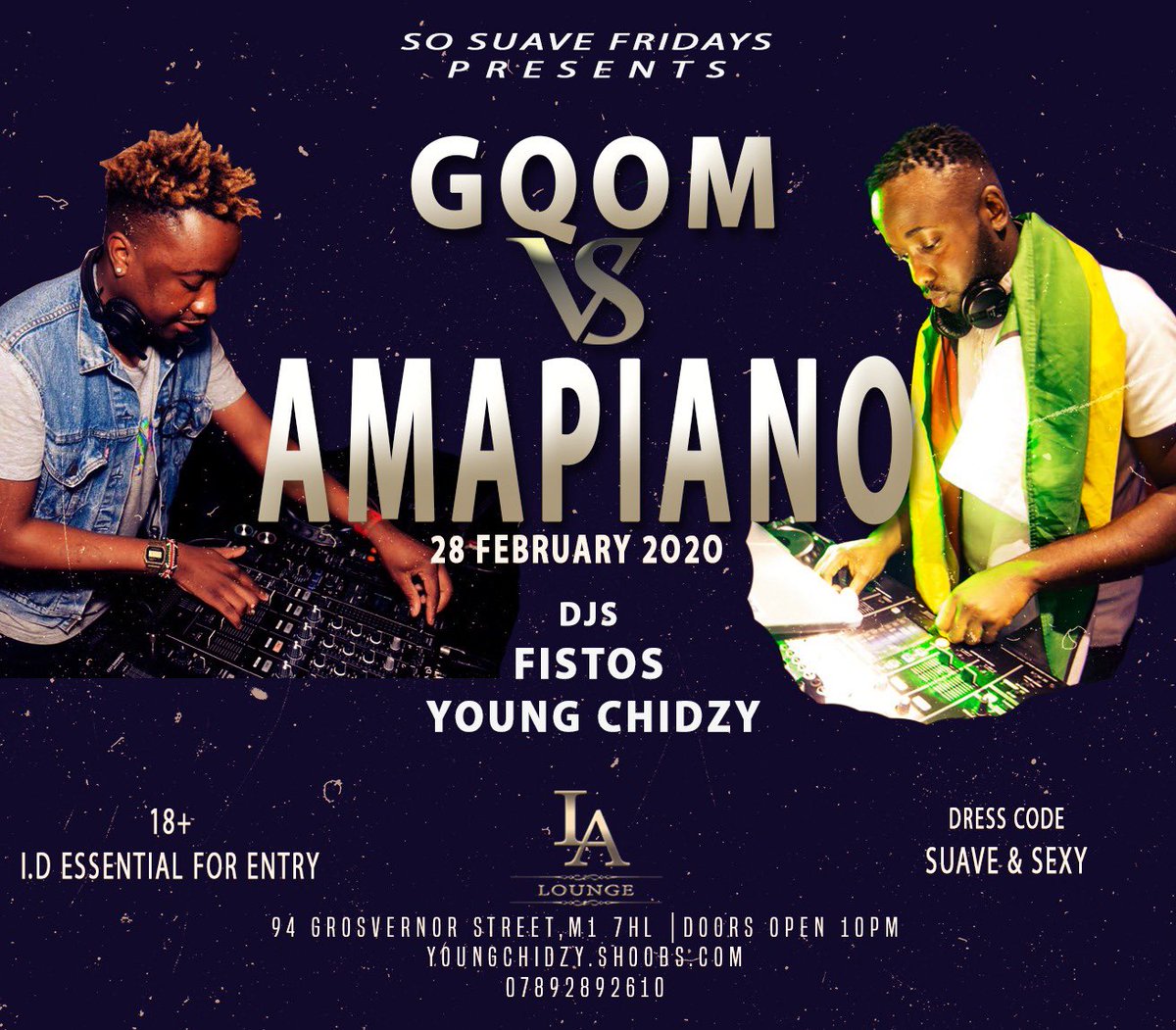 #GQOM vs #AMAPIANO 

                     <a href="/djfistoz_uk/">Ase Trap ke Penis Emonate! uk’s finest amapiano dj</a> 
                   <a href="/youngchidzy/">Young Chidzy 🇿🇼</a> 

Tickets: youngchidzy.shoobs.com