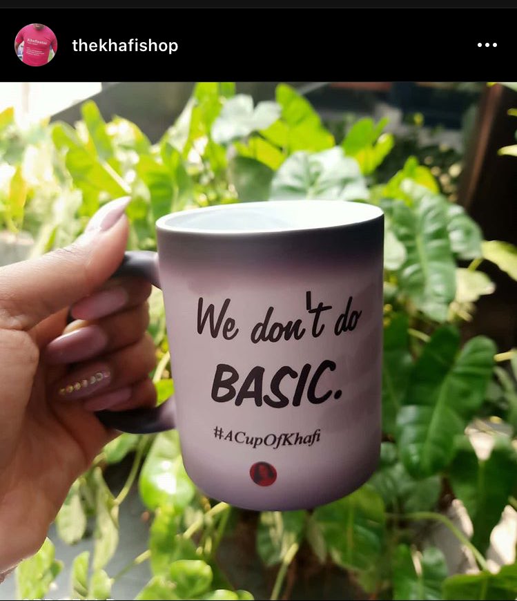 Achidex's tweet photo. Our bestie came through 😏😏😏 
#TachaXMyVals #WeDontDoBASIC #ACupOfKhafi 

Follow our bestie mug online store @thekhafishop on IG

Congrats @KhafiKareem ❤️ https://t.co/4Ngt7PV8wb