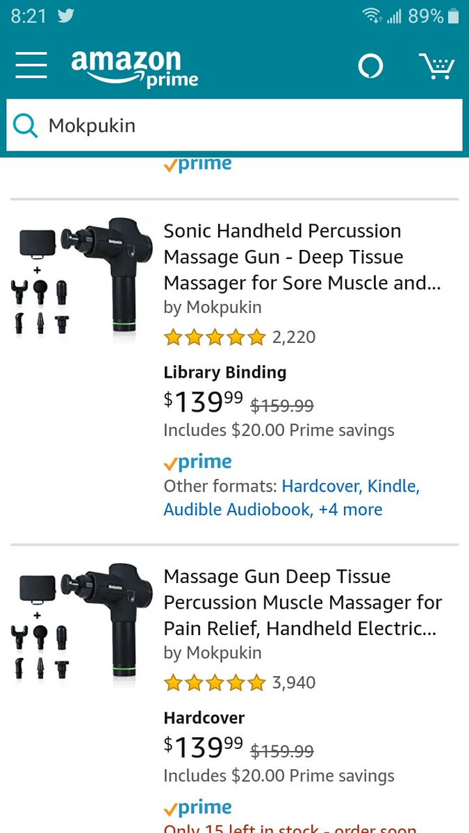 kamariek's tweet photo. @amazon #StopReviewHijacking @JakeSwearingen
Who knew a massager can be a paperback or hardcover version?  Most of the reviews for this company look to be for books when that is not what they are selling.  I am sure people would be upset to see what their real review is under. https://t.co/YD7YkbR9Z2