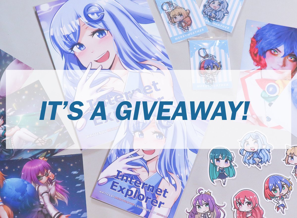 We're doing a giveaway!!

Winners get:
Internet Explorer - Season 1 Comic
Explorer, Firefox & Chrome Keychains
7 Stickers, 3 Art Prints, 2 Cosplay Prints

To enter: Retweet & Like
Follow @Merryweatherey & @moemoefever 

5 winners will get announced at the end of February! 