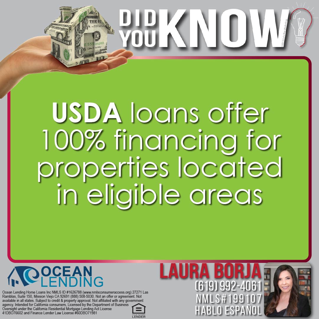 LauraLoanExpert's tweet photo. This week on "Did You Know"..You can get zero down financing using a #USDALoan
Have ββ Ready to get started? π±(619) 992-4061 βοΈ Laura@lauraborja.com or send a π¬
#didyouknow #homeloaninfo #gettingapproved #qualifyingforamortgage #mortgageinfo #homeloanexpert #zerodown https://t.co/wp4gAdyrQD
