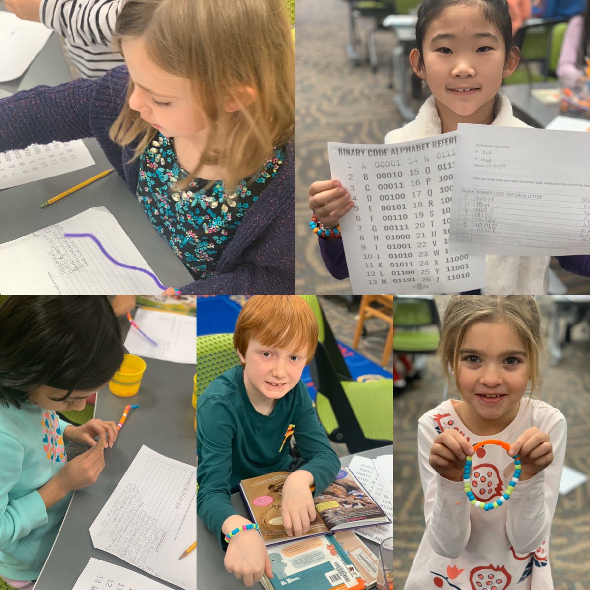 Second graders complete Binary Code bracelets either spelling out their name or their One Word chosen during Eagle’s Nest last week.  <a href="/TroyUnion/">Troy Union Elementary School</a>