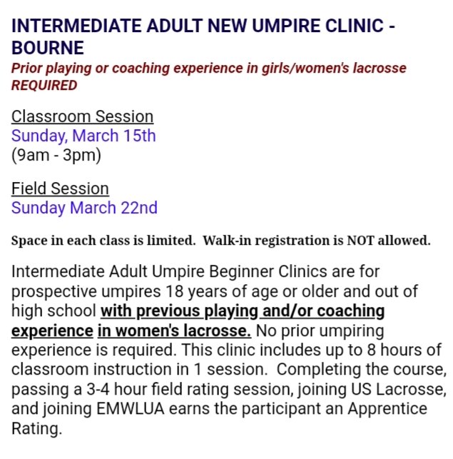 #GirlsLacrosse former/current players and coaches needed! #BecomeAnOfficial Share the game you love with kids in your community! #Bourne #Massachusetts 
@mmabuccaneers @mmaritimewlax
