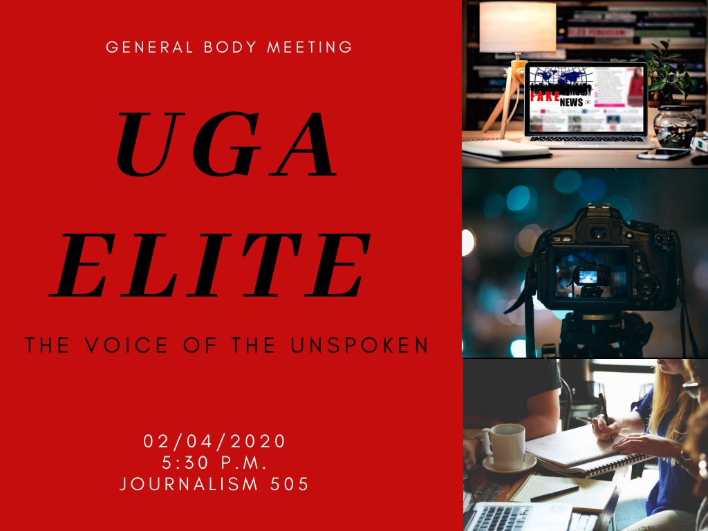 UGAELITE's tweet photo. Our meeting will be in room 505 in the Journalism building‼️ See you all @ 5:30pm 👀 https://t.co/iZ3Ljhu5HA