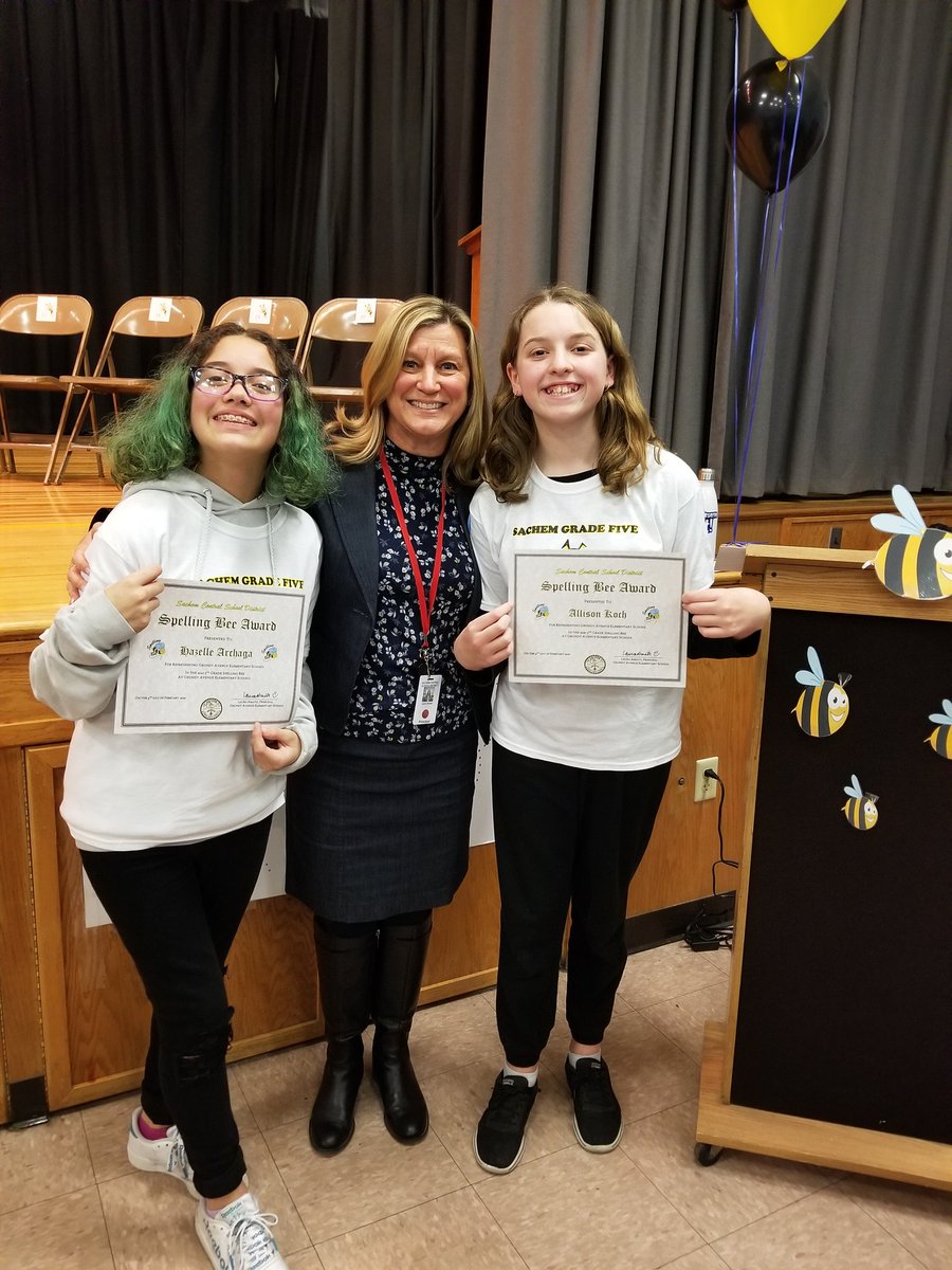 mrspoff5's tweet photo. Congratulations to our Spelling Bee finalists, Allison and Hazelle! @GrundyAve @SachemSchools https://t.co/kioj4DtHlK