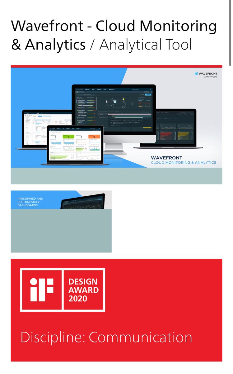 Really proud of the <a href="/WavefrontHQ/">VMware Tanzu Observability by Wavefront</a> <a href="/VMwareDesign/">VMware Design</a> team for winning an <a href="/iFDESIGNAWARD/">iF DESIGN</a>! 🎉 ifworlddesignguide.com/winners?time_m…