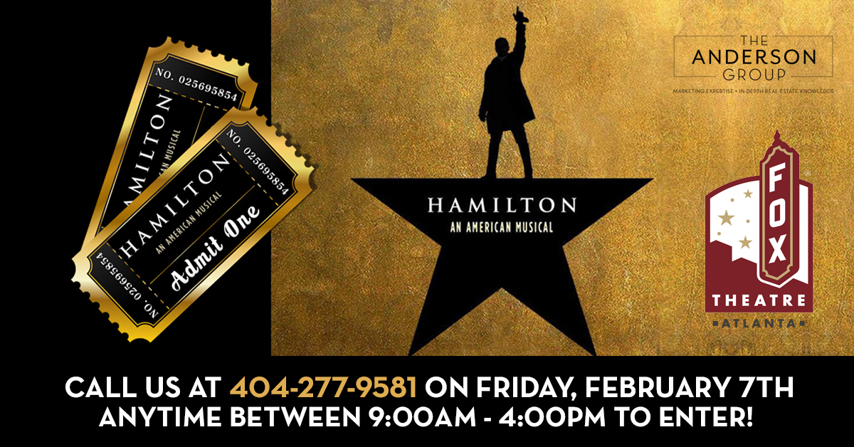 tagatlanta's tweet photo. Do not throw away your shot! (See what we did there?! 😄) We're giving away 2 tickets to see Hamilton. All you have to do is call us at 404-277-9581 this Friday, Feb 7th anytime between 9am-4pm to enter. Simply call us, we'll verify your contact info and you'll be entered to win! https://t.co/FLoBesDJcV