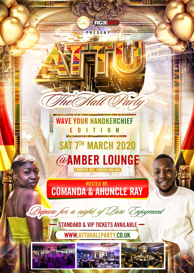RayPlayhouse's tweet photo. 🇬🇭 #AttuHallParty @AttuhallParty🇬🇭

Your official hosts 🤩
@comanda_x &amp; @rayplayhouse 🙌🏾
Super Ghana Duo🇬🇭 🥳

Live Performance by WUTAH 🎙

&amp; more info to be revealed 👀😉

Buy your tickets now 🎫 
https://t.co/1AWgq2qxgF 

See you all there 🙏🏾 https://t.co/TlMZnhwmIH