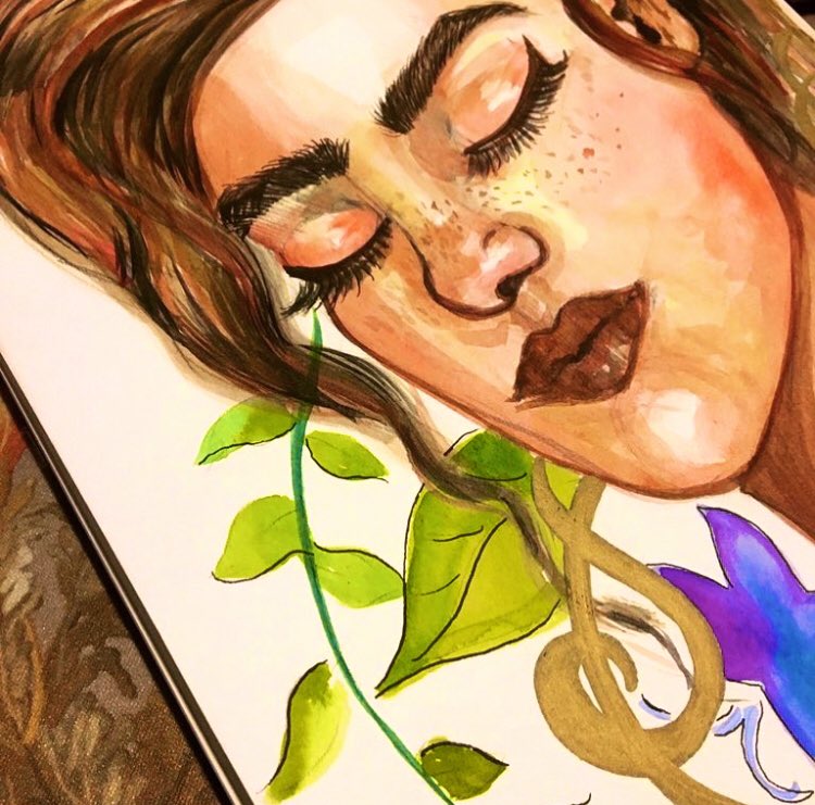 AURORAMERMAID's tweet photo. I made this practice with watercolor in less time.  something fast...✍️ 
#watercolor 
#sketch https://t.co/XnIt0nXE9r