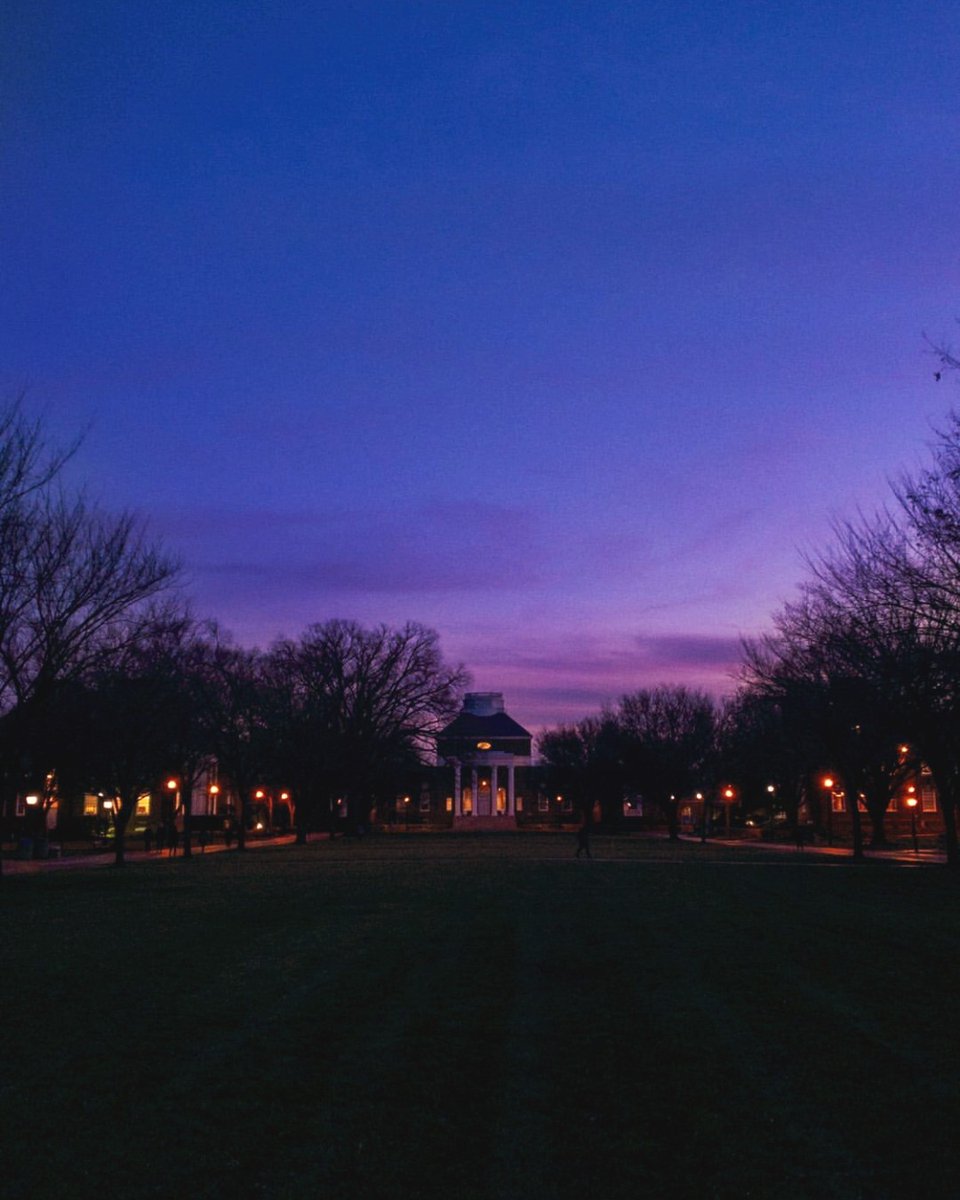 Purple sunset over Memorial Hall