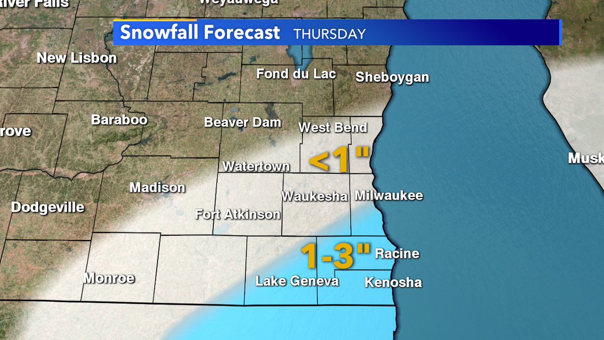 FOX6Weather's tweet image. Tracking a system that looks to clip SE WI Wednesday night into Thursday. The best chance for a few inches of accumulation is across far SE WI. Totals are heavily dependent on storm track. We'll keep you updated! fox6now.com/forecast