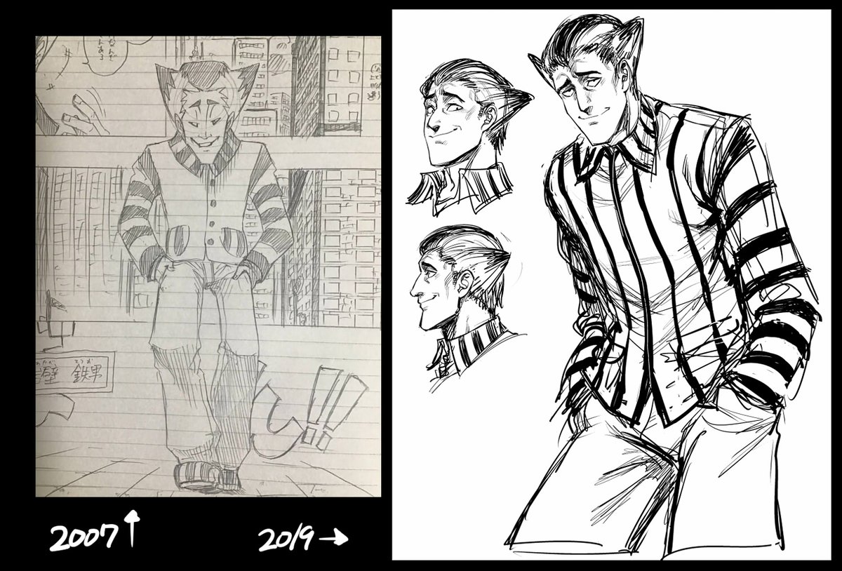 手元に比較できそうなのがあったものだけ…。
昔描いてた(というか未だにコソコソ描いてるけど)自作漫画のキャラ。
#私はここまで成長しました見た人も晒す 
